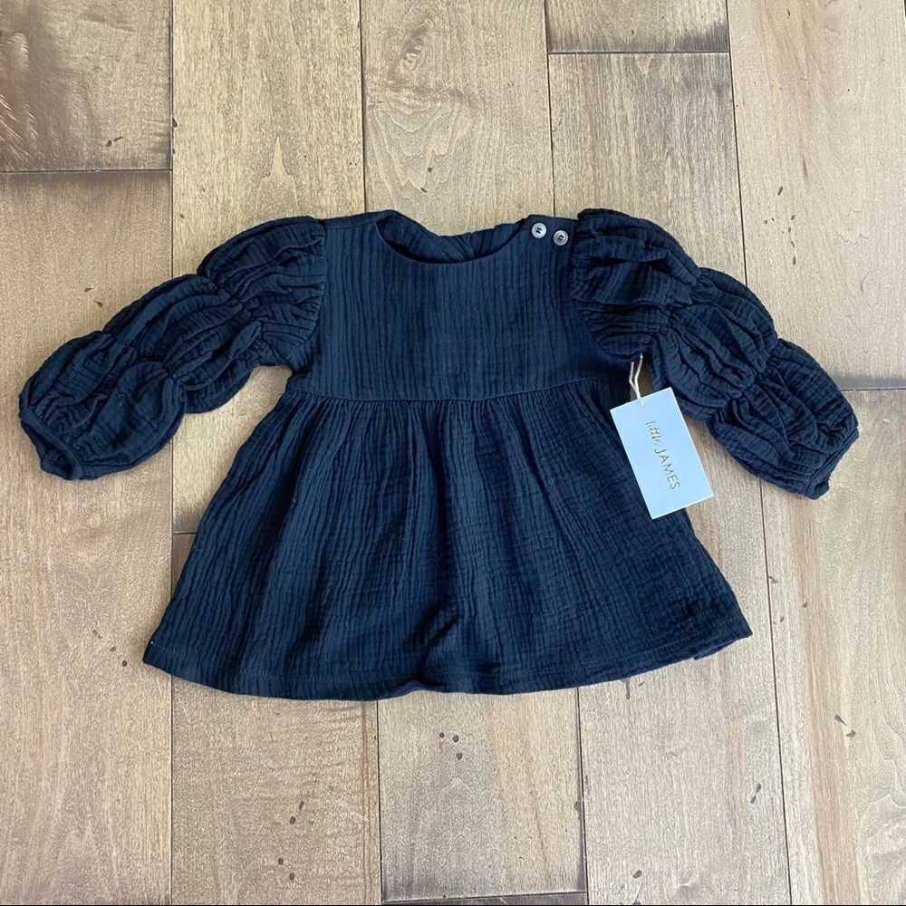 Little james Top Toddler Blouse Shirt Black